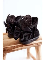 Dívčí teplé sněhule s mašlemi Černe Meriva