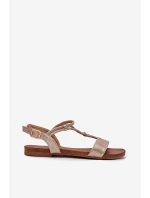 Dámské Plátěné Sandály S Pásky S.Barski KV51-120 Růžové Zlato