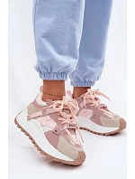 Tenisky na platformě z přírodního semiše GOE TT2N4022 růžové