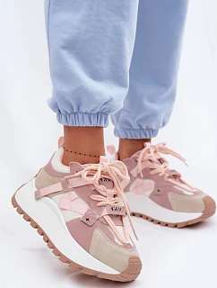 Tenisky na platformě z přírodního semiše GOE TT2N4022 růžové