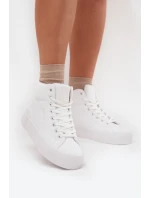 Dámské zateplené tenisky na platformě Big Star – bílé