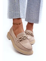 Dámské semišové mokasíny HX52-222 béžové -  S.Barski