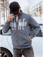 Pánská tmavě šedá mikina na zip s potiskem FashionStreet BX5409