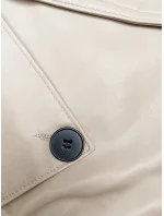 Krátký trenčkot z ekologické kůže J Style ve studené béžové barvě (11Z8102) Krátký trenčkot z ekologické kůže J Style ve studené béžové barvě (11Z8102)