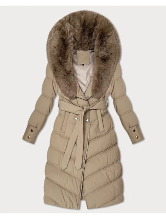 Béžová zimní bunda s kožešinovým límcem S'west (R8500-12) Béžová zimní bunda s kožešinovým límcem S'west (R8500-12)