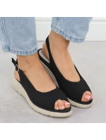 Dámské textilní sandály na platformě černé Vinceza 97303