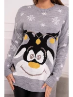 Vánoční svetr se sobem šedý Vánoční svetr se sobem šedý
