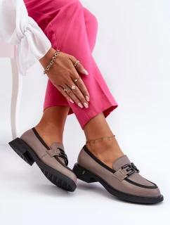 Elegantní dámské kožené mokasíny tmavě béžové Triana