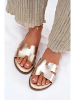 Dámské Plátěné Sandály Z Eko Kůže Zlaté Firvania