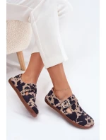 Semišové Polobotky Barefoot Dámské S Přezkou Patches Zazoo N1261 Hnědo-Bežové