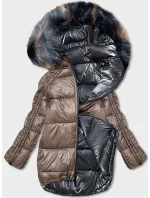 Grafitovo-béžová oboustranná oversize bunda (h-1088-62) Grafitovo-béžová oboustranná oversize bunda (h-1088-62)