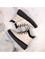 Filippo zateplené kožené boty na platformě W PAW482 beige