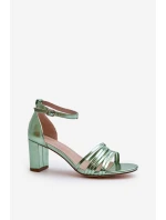 Sandály Na Podpatku S Pásky Černé Enitia