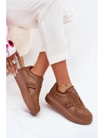 Dámské Kožené Sneakersy Na Platformě Daniel Lopez Just Dare SS2D4005 Hnědé