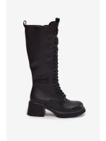 Kožené Vyšněné Kozačky Na Klínu Vyhřívané Vinceza 66804 Černé