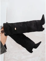 Dámské semišové černé boty FashionStreet ZY1150