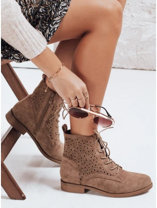 Dámské ažurové boty coffee FashionStreet ZY1151