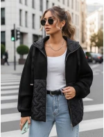 Dámská přechodná bunda oversize s kapucí černá FashionStreet TY5594
