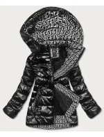 Černá dámská bunda s ozdobnou podšívkou (XW709X) Černá dámská bunda s ozdobnou podšívkou (XW709X)