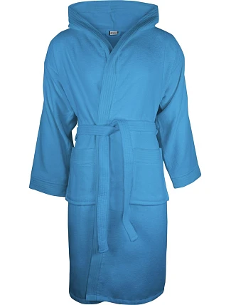 The One Towelling Velour Bathrobe Župan s kapucí 48.1043 aqua