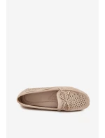 Dámské mokasíny s perforovaným vzorem a šněrováním béžové Mirisa