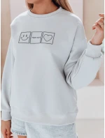 Dámská oversize mikina s výšivkou EASYJOY modrá FashionStreet BY1516