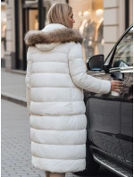 Dámská prošívaná zimní bunda s kapucí CROMBILA ecru FashionStreet TY4101z