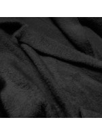 Dlouhý černý vlněný přehoz přes oblečení typu "alpaka" (7108)
