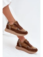 Dámské Semišové Tenisky Big Star OO274A313 HI-POLY SYSTEM Hnědé Leopardí