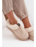 Dámské zimní boty s kožíškem na platformě béžové Rosmira