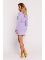M783 Mini šaty s límečkem - fialové