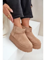 Dámské sněhule na platformě Ninala – tmavě béžové