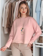 Dámská máslová halenka oversize s přívěskem NUBISS růžová FashionStreet RY2799
