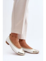 Zazoo 2890 Kožené baleríny bílo-zlaté Zazoo 2890 Kožené baleríny bílo-zlaté