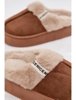 Dámské pantofle s kožíškem Hnědé Parisse