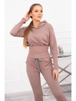 Dámská sada s širokými šňůrkami moka - Kesi Dámská sada s širokými šňůrkami moka - Kesi