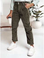 Dámské manšestrové kalhoty tmavě zelené FashionStreet UY2231 Dámské manšestrové kalhoty tmavě zelené FashionStreet UY2231
