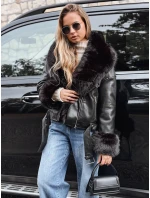 Dámská chlupatá bunda ramones černá FashionStreet TY5233