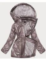 Dámská bunda v barvě cappucino s ozdobnou podšívkou (BH2182) Dámská bunda v barvě cappucino s ozdobnou podšívkou (BH2182)