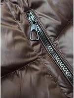 Hnědo-béžová dámská zimní oboustranná bunda s kapucí (B8202-14046)