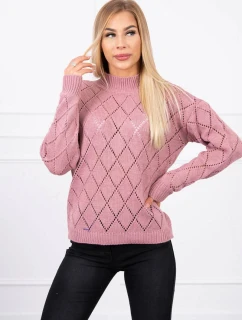 Poloviční rolák s diamantovým vzorem tmavě růžový