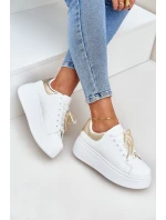 Dámské Tenisky Na Platformě S Ozdobami Bílo-Zlaté Lerissna