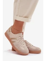 Kožené Dámské Tenisky LR61-7059 Béžové