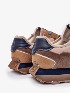 Pánské semišové tenisky na platformě Big Star - béžové