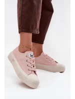 Dámské trampky na platformě LEE ISLA C WOMEN LOW – růžové