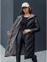 Dámský prošívaný kabát s kapucí TY4513 černý - FashionStreet Dámský prošívaný kabát s kapucí TY4513 černý - FashionStreet