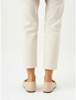 Dámské semišové mokasíny s kovovou přezkou béžové FashionStreet ZY1341