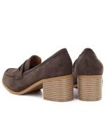 Dámské semišové boty na podpatku hnědé M.Daszynski MR2201D-3A