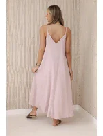 Mušelínové šaty na ramínka tmavě pudrově růžová