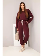 Komplet mikina + kalhoty máslový tmavě bordový